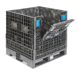 Contenedor de Plástico Plegable - Carga A Granel - 122x114x127cm, Negro